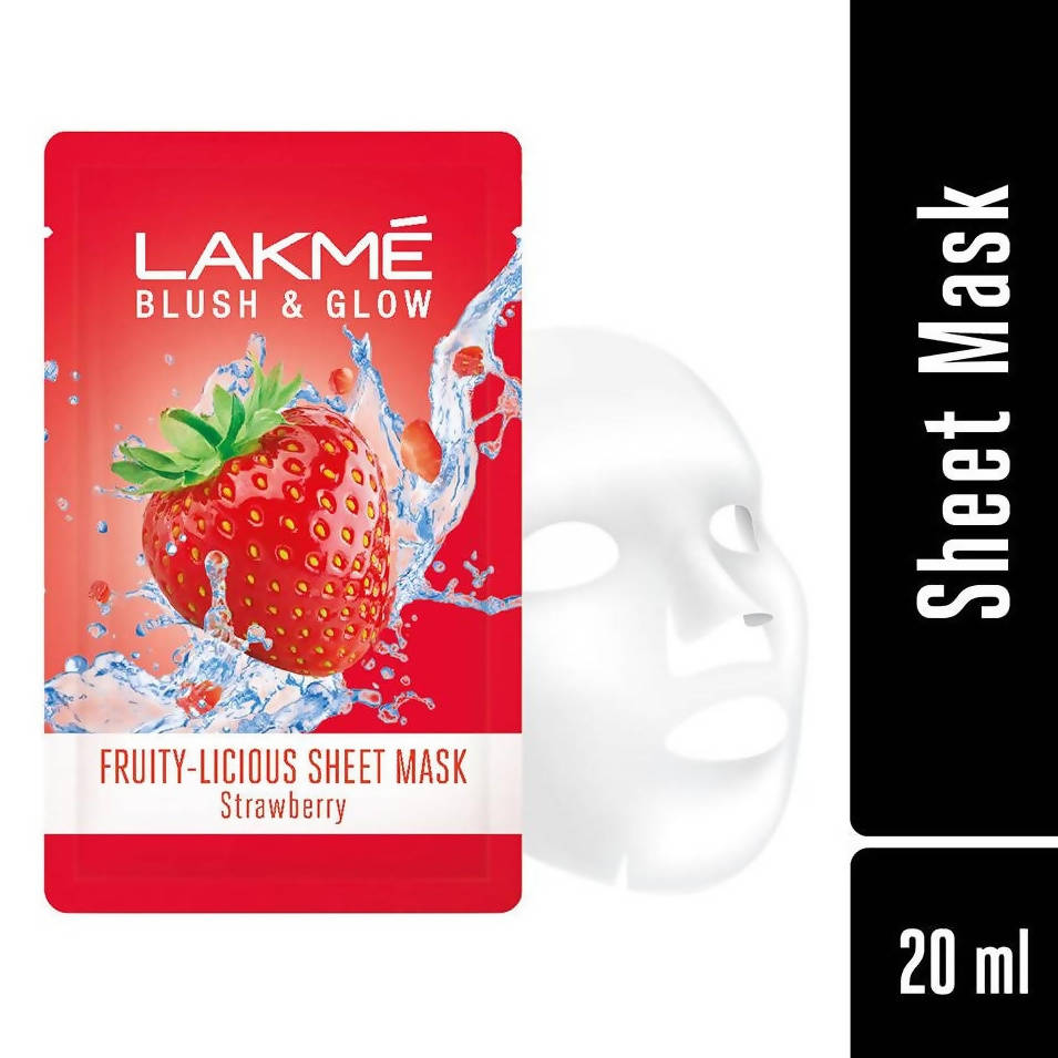 Lakme Blush And Glow Strawberry Sheet Mask | Grocsy