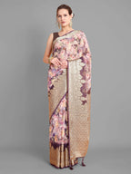 Vamsee Bindu Purple Georgette Saree | Grocsy