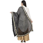 A R Silk Payal Pum Pum Fancy Dupatta Black Color Dupatta or Chunni | Grocsy