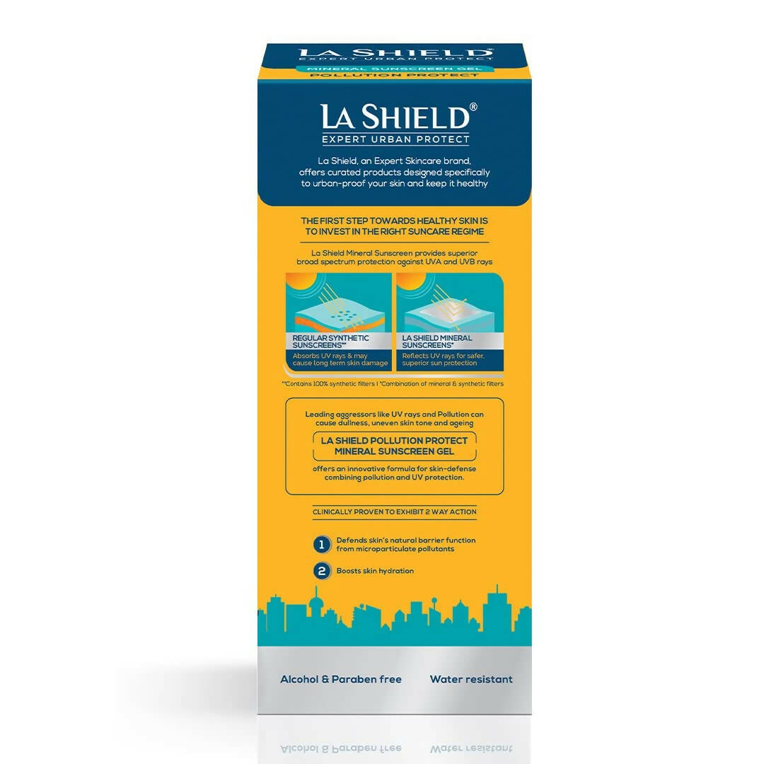 La Shield Mineral Sunscreen Gel For Pollution Protect - SPF 40 PA+++ | Grocsy