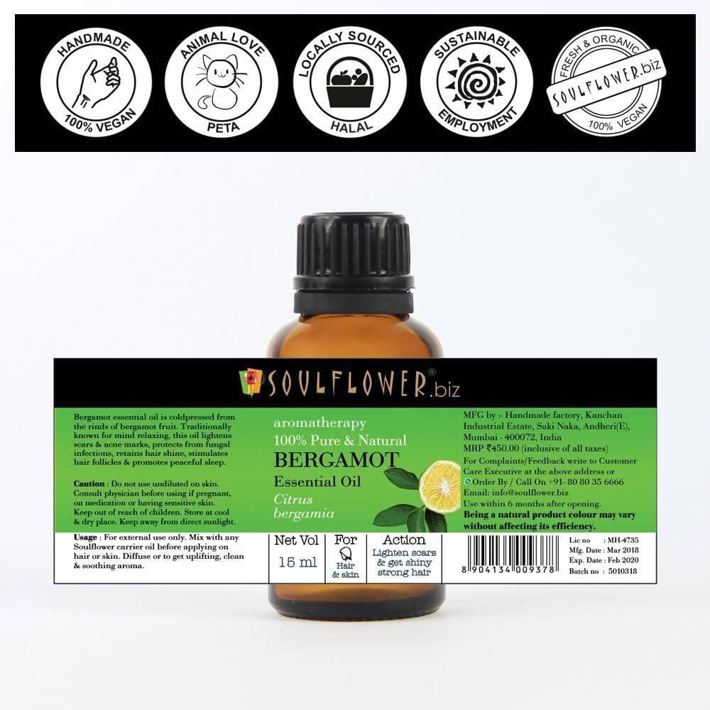 Soulflower Bergamot Essential Oil | Grocsy