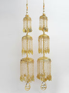 NVR Women's Pack Of 2 Gold-Polished & White Pearl Beaded Bridal Layered Heavy Kaleera Sets | Grocsy