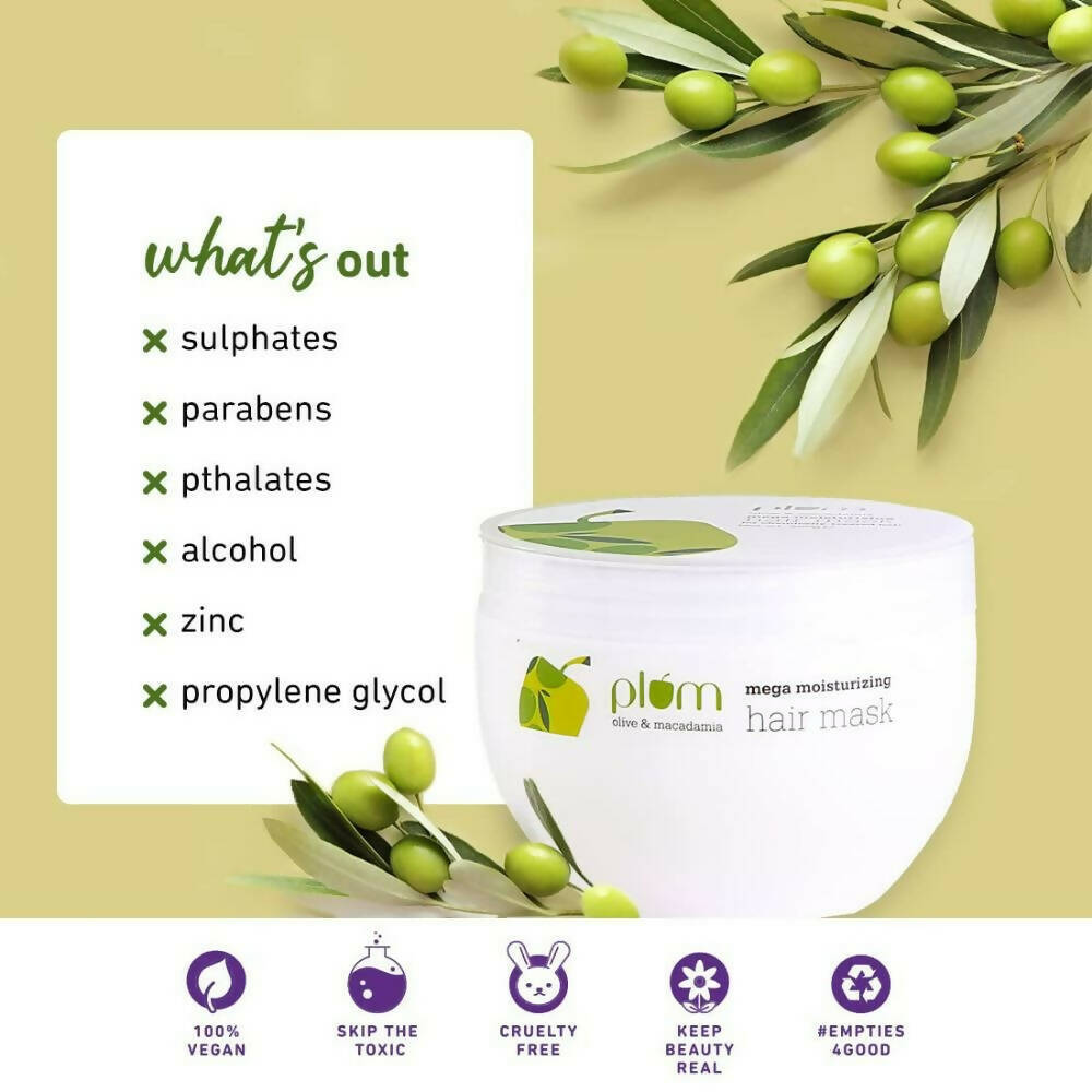Plum Olive & Macadamia Mega Moisturizing Hair Mask | Grocsy