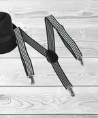 Manet Boys Strip Suspenders - Black | Grocsy