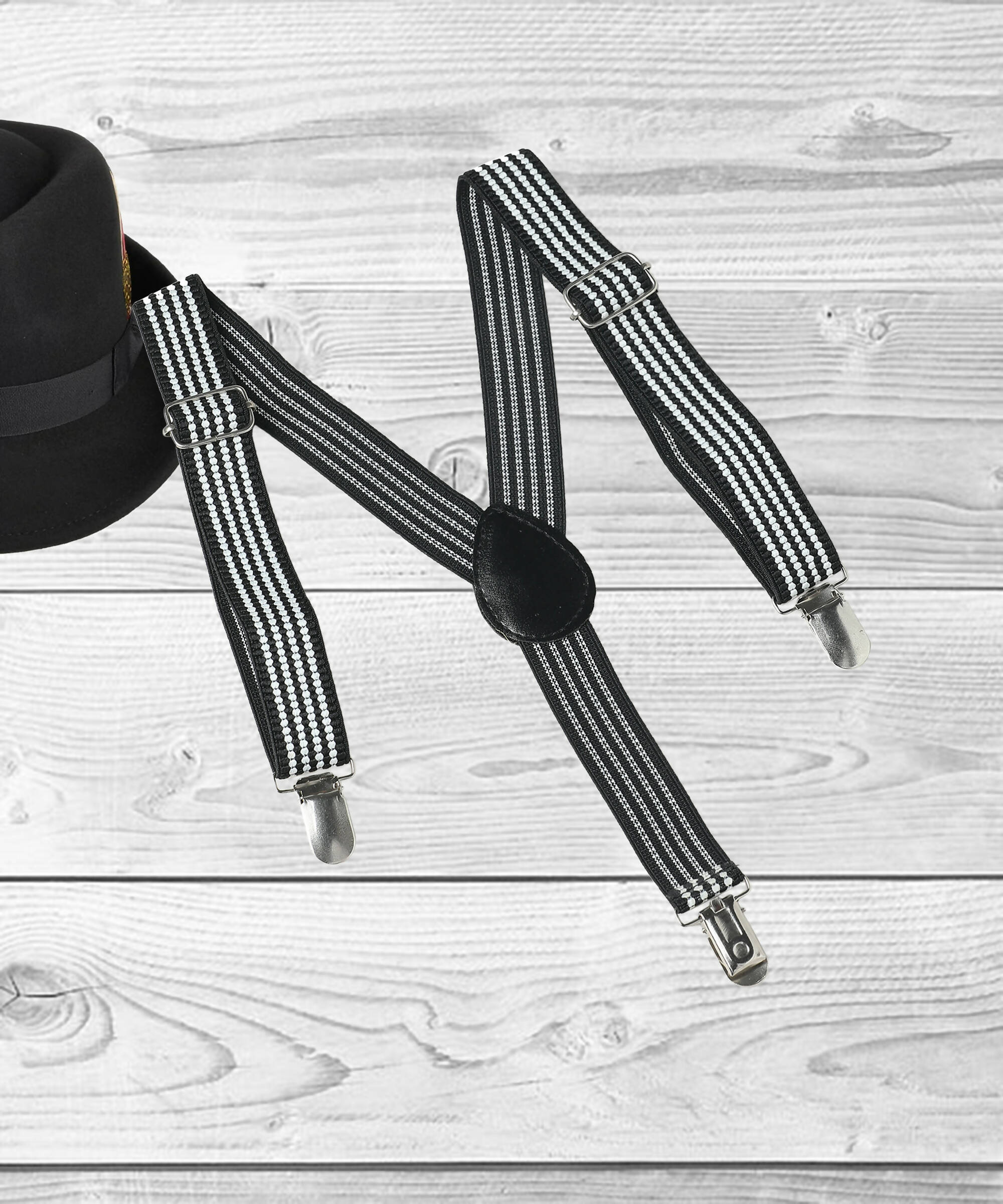 Manet Boys Strip Suspenders - Black | Grocsy