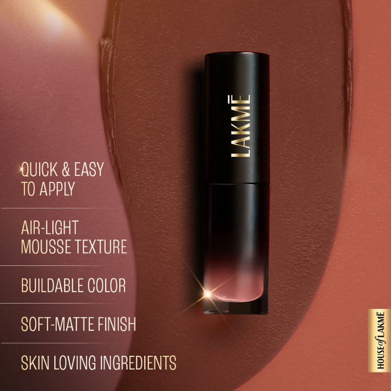 Lakme Xtraordin-Airy One-And-Done Lip, Eye & Cheek Tint - Nude Nudge | Grocsy