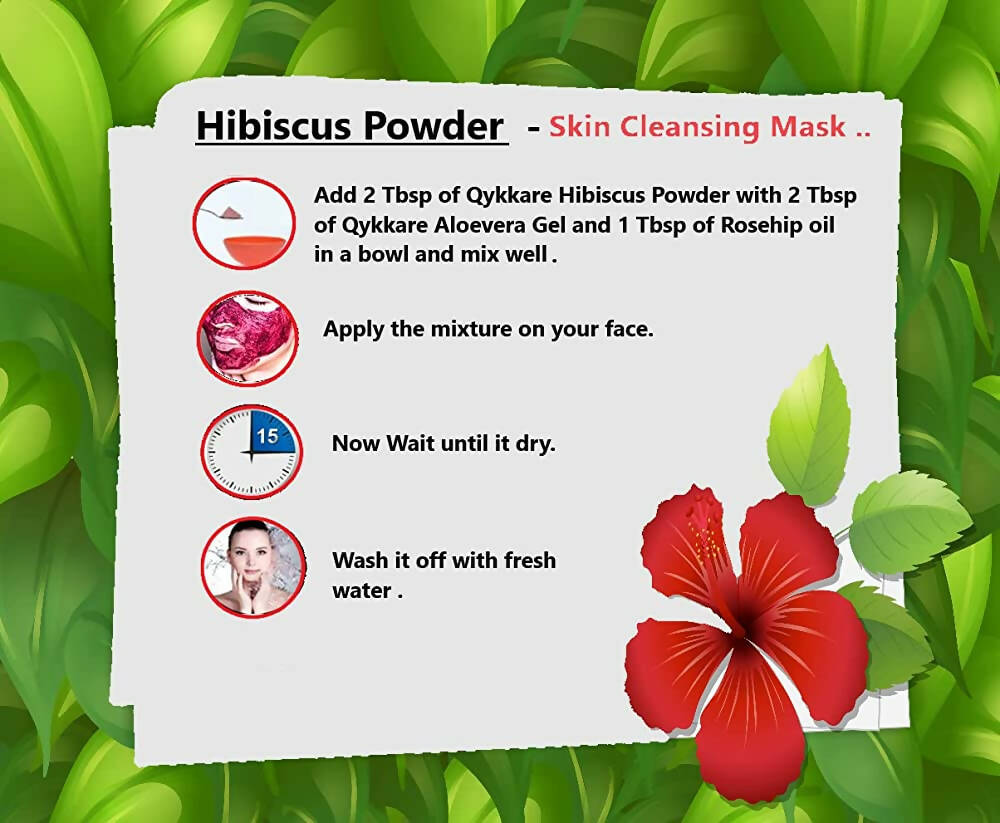 Qykkare Premium Hibiscus Powder For Hair Growth | Grocsy