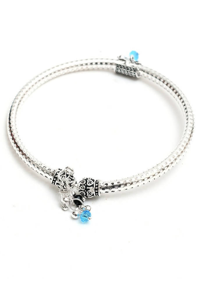 Mominos Fashion Kamal Johar Oxidised Silver Kadiyam Style Anklets | Grocsy