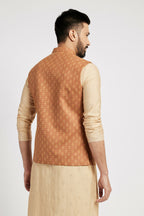 Ethnic India Brown Bundi Men's Jacket Abstract Blended | Grocsy