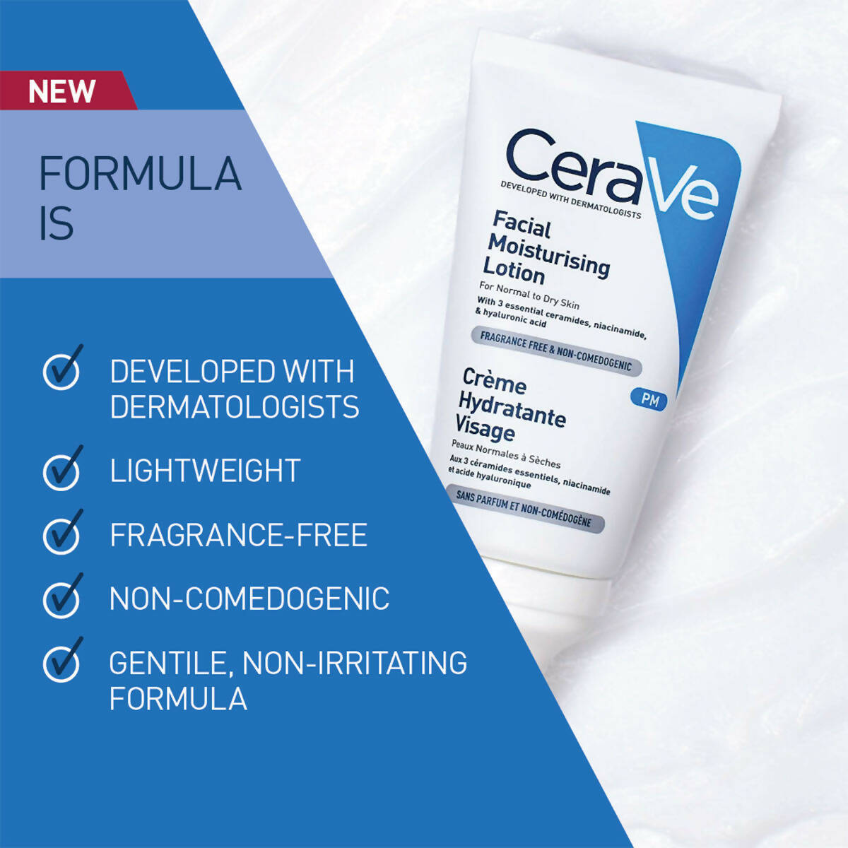Cerave PM Facial Moisturising Lotion for Normal to Dry Skin | Grocsy