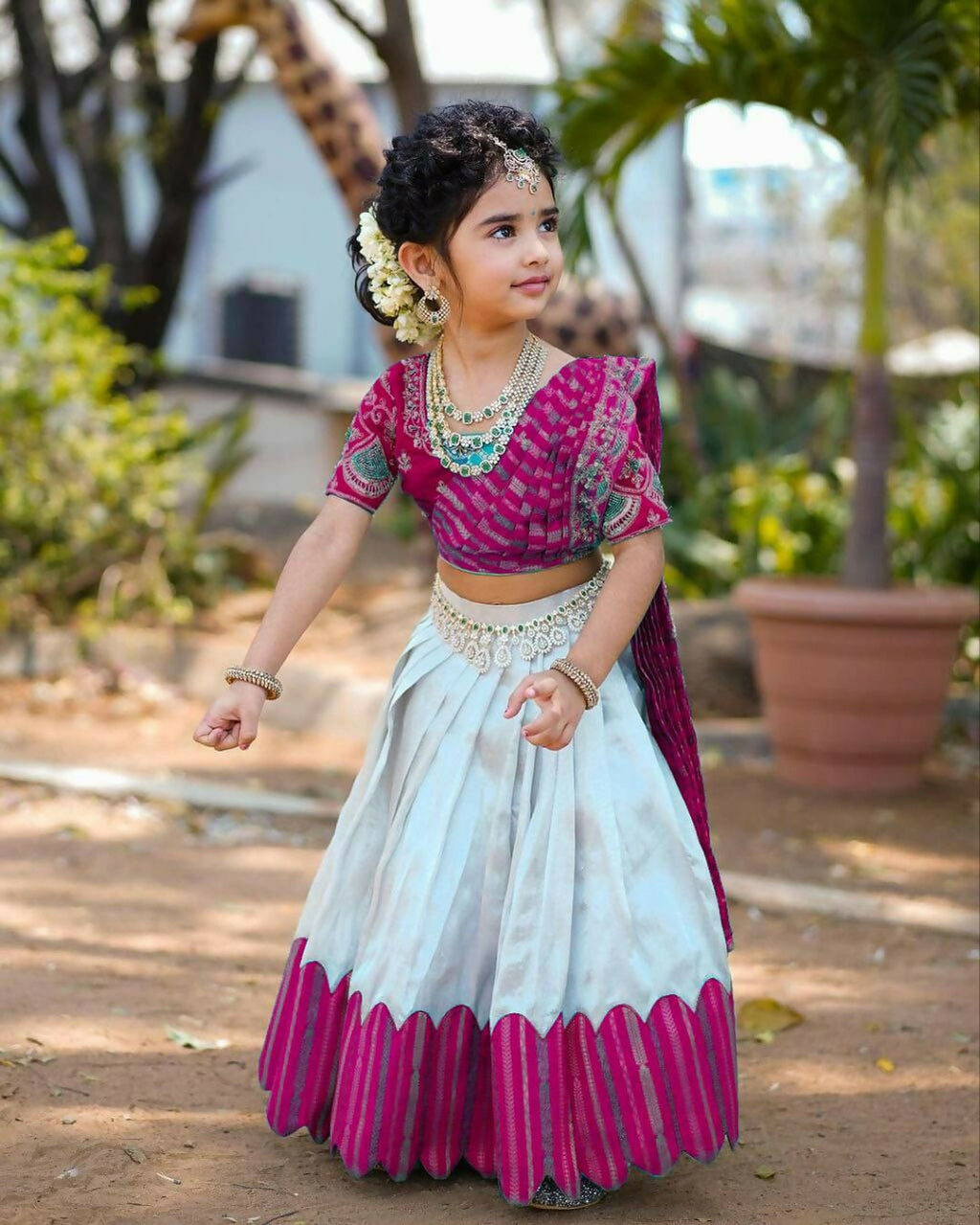 Jyoti Fashion Classy Wine Heavy Chenille Sequins Embroidered Kids Lehenga Choli Set | Grocsy