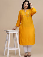 Sztori Women Flared Sleeves Thread Work Kurta | Grocsy