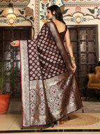 Shree Shyam Fashion Maroon Silk Saree | Grocsy