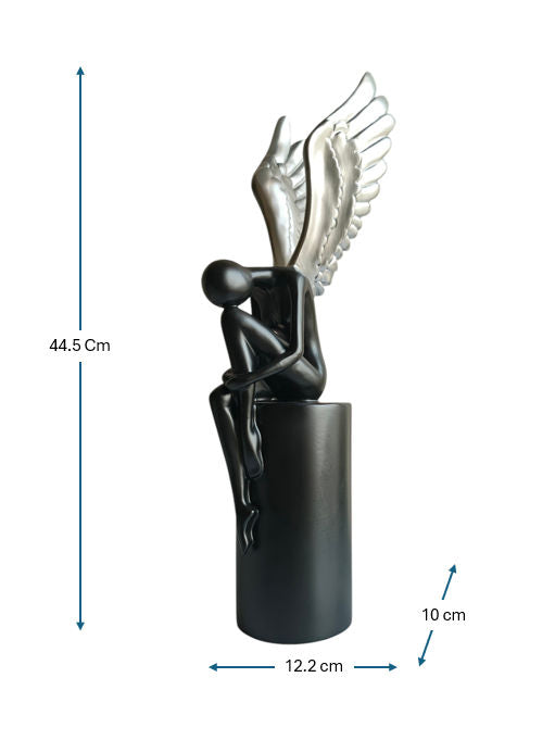 Sun Mun Decors Black & Silver Lady with Wings | Grocsy