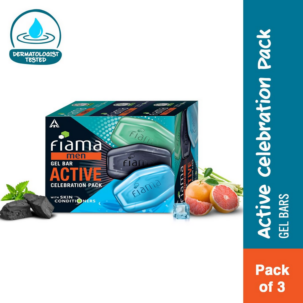 Fiama Men Gel Bar Active Celebration Pack | Grocsy