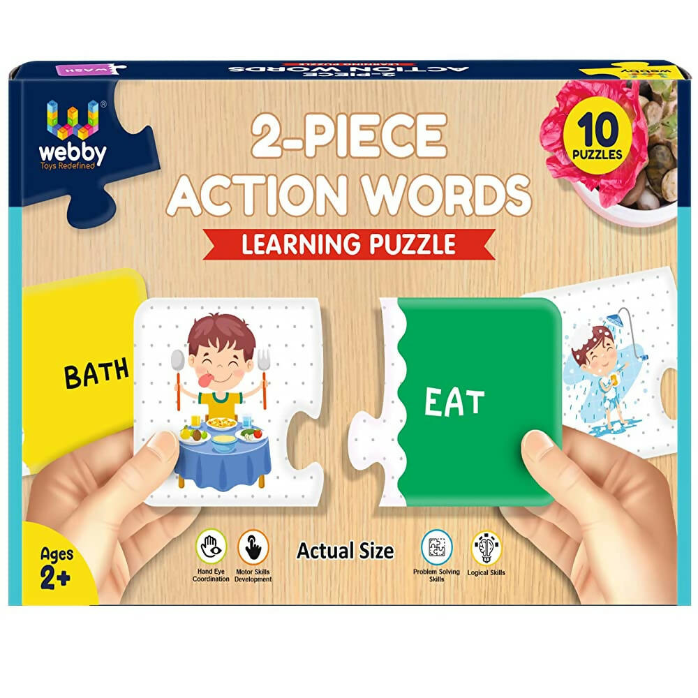 Webby Action Words 2 Pieces Learning Pack Jigsaw Puzzle For Kids | Grocsy