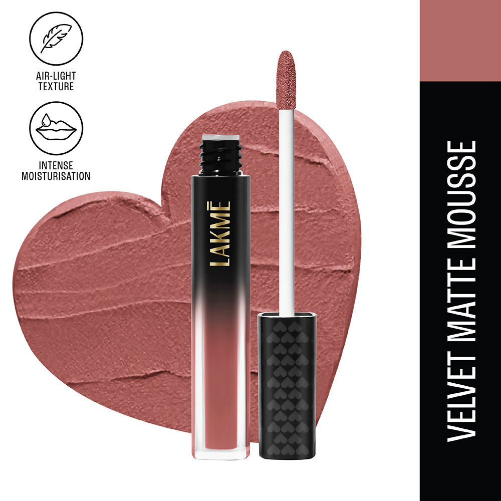 Lakme Xtraordin-Airy Velvet Matte Lip Mousse - Blush Nude | Grocsy