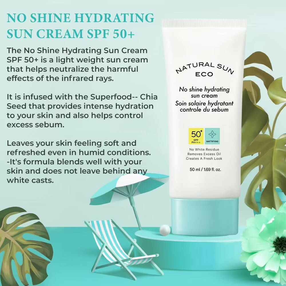 The Face Shop Natural Sun Eco No Shine Hydrating Sun Cream-SPF 50 - Korean Skincare | Grocsy