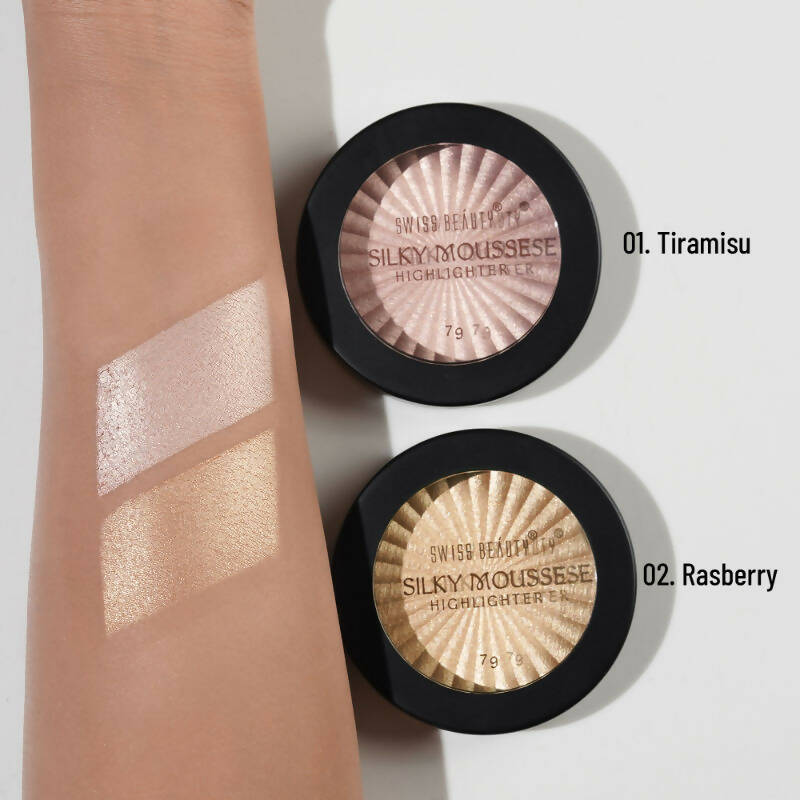 Swiss Beauty Silky Mousse Highlighter With Shimmery Finish - 02 Rasberry | Grocsy
