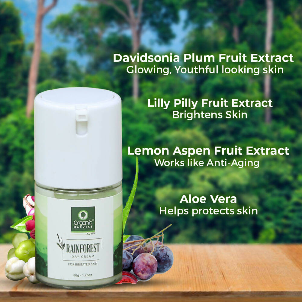 Organic Harvest Rainforest Day Cream For Irritated Skin | Grocsy