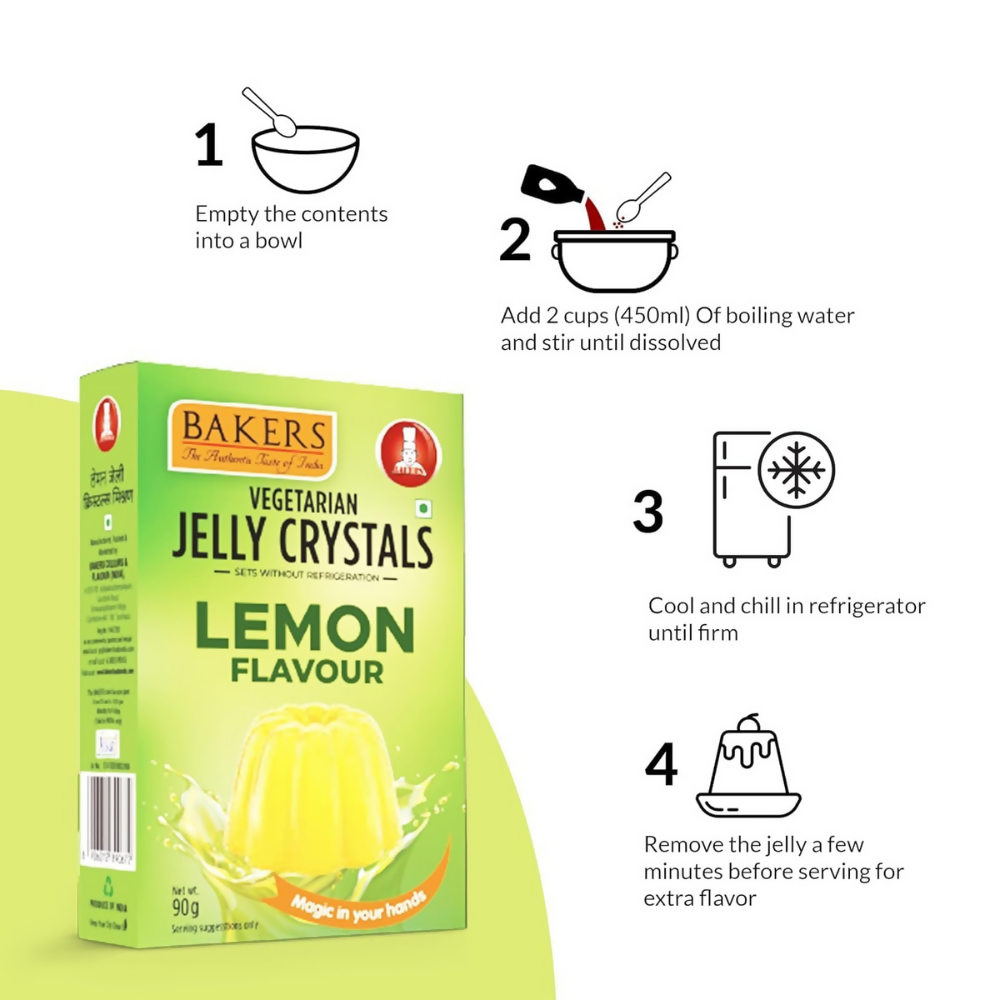 BAKERS Jelly Crystal - Lemon, Orange, Pineapple, Raspberry | Grocsy
