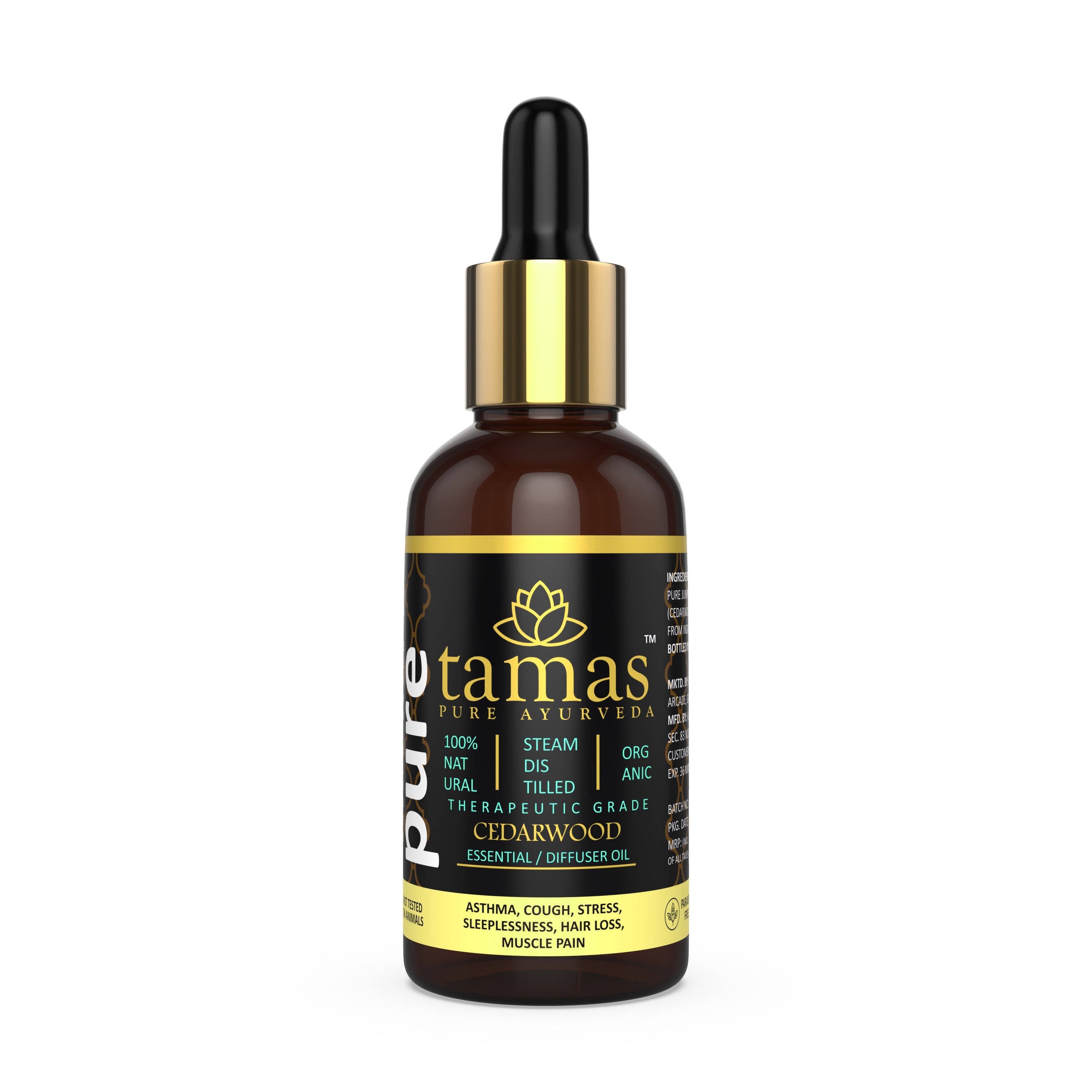 Tamas Pure Ayurveda 100% Organic Cedarwood Essential Oil - USDA Certified Organic | Grocsy