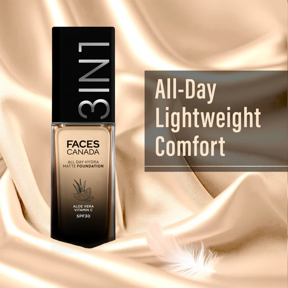 Faces Canada All Day Hydra Matte 3 in 1 Foundation - Caramel Natural 023 | Grocsy