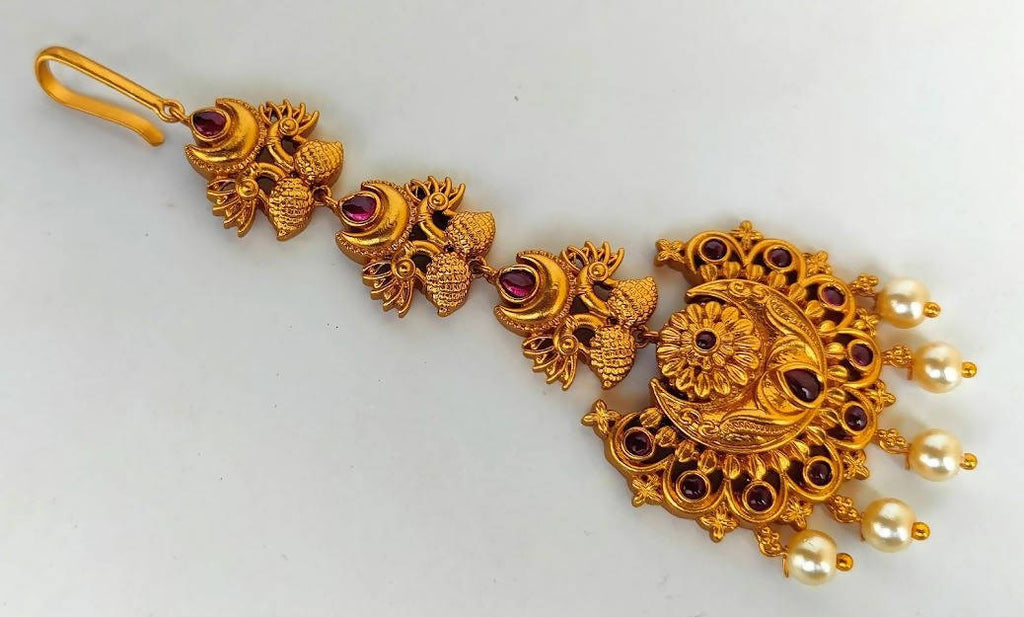 Matt Peacock Bridal Maang Tikka | Grocsy
