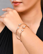 VOJ Set of 2 Dual Tone Bangles with Peacock Designed | Grocsy