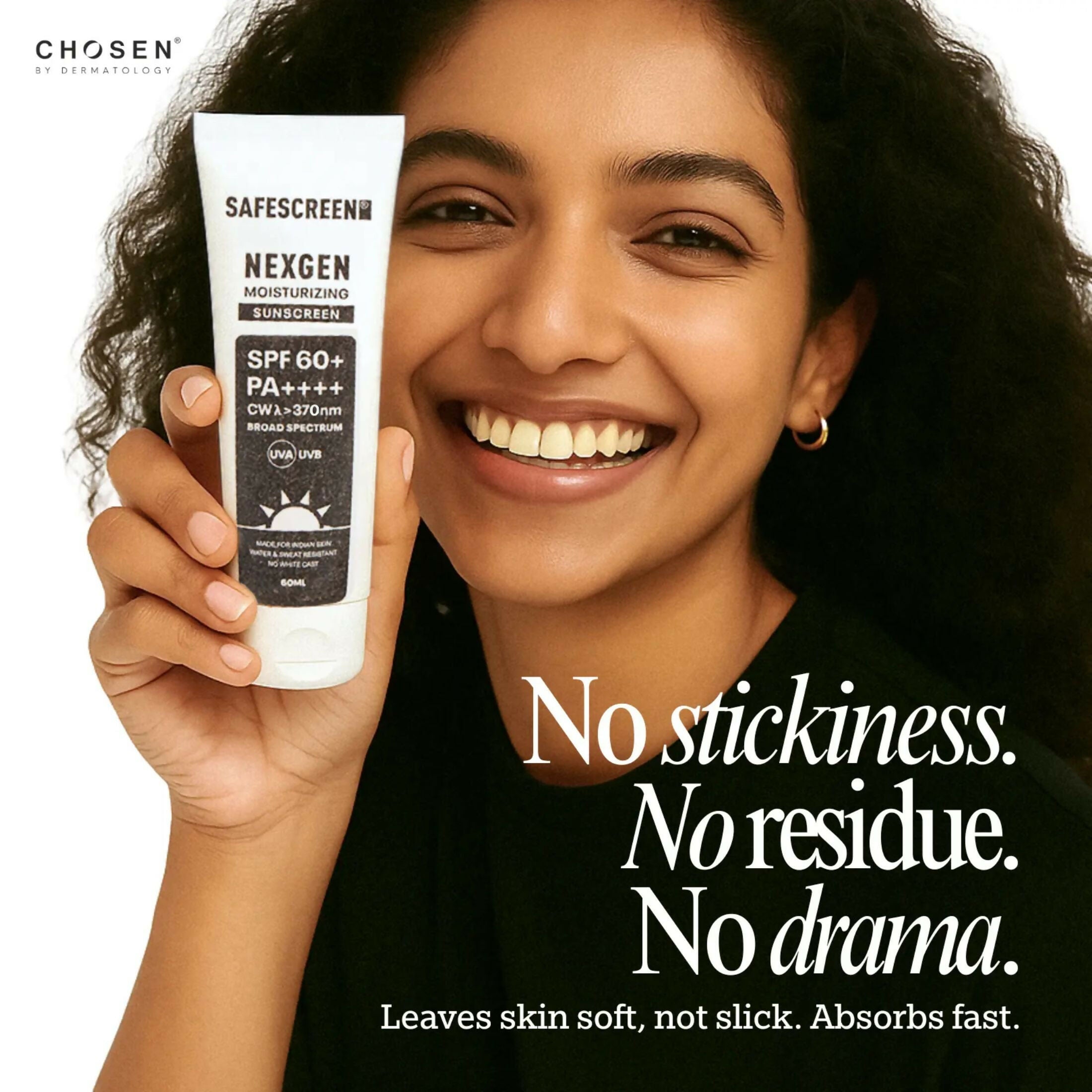 Chosen Safescreen Nexgen Spf 60+ Moisturizing Sunscreen | Grocsy