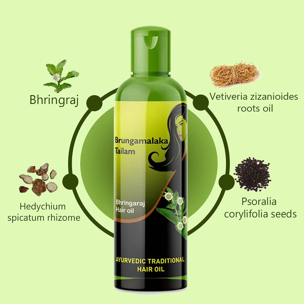 Bello Herbals Brungamalaka Tailam (Bhringaraj Hair Oil) | Grocsy