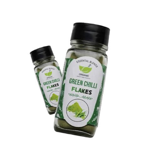 Essential Blends Organic Green Chilli Flakes | Grocsy