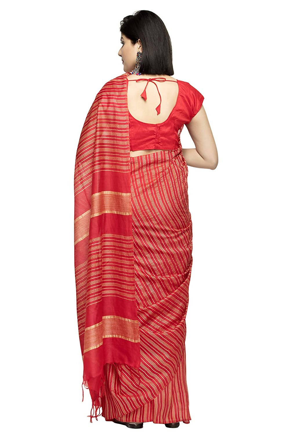 Mominos Fashion Red Color Bhagalpuri Saree | Grocsy