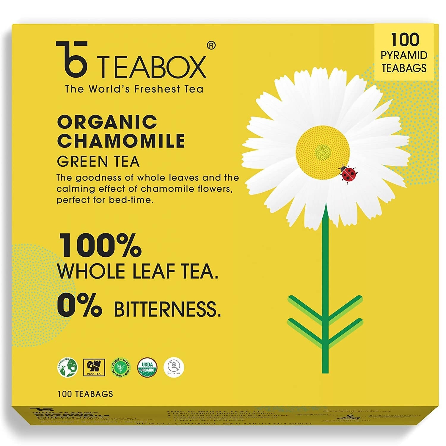 Teabox Organic Chamomile Green Tea Bags | Grocsy