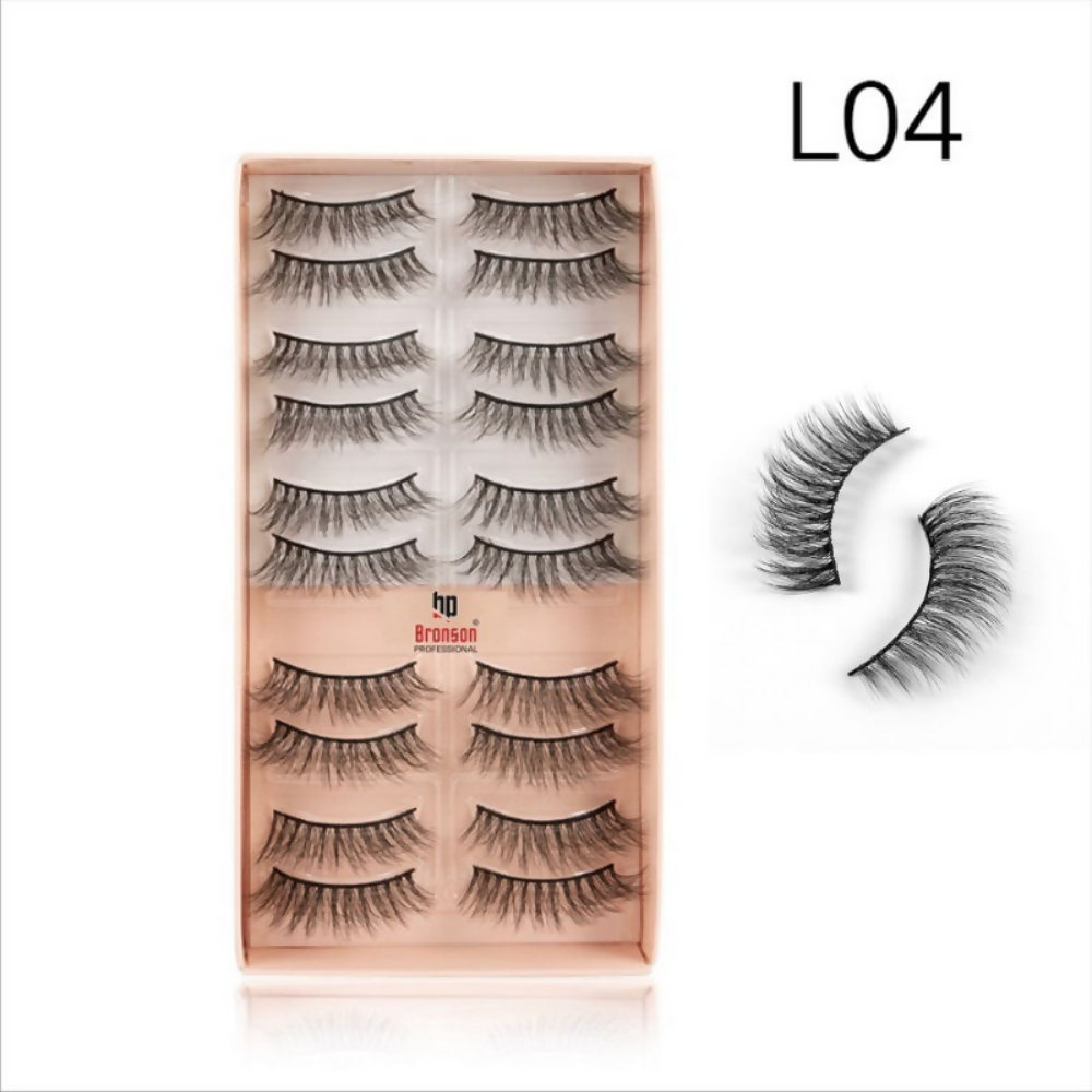 Bronson Professional Eyelash Set 3d False Long And Natural Eye Makeup - L04 | Grocsy