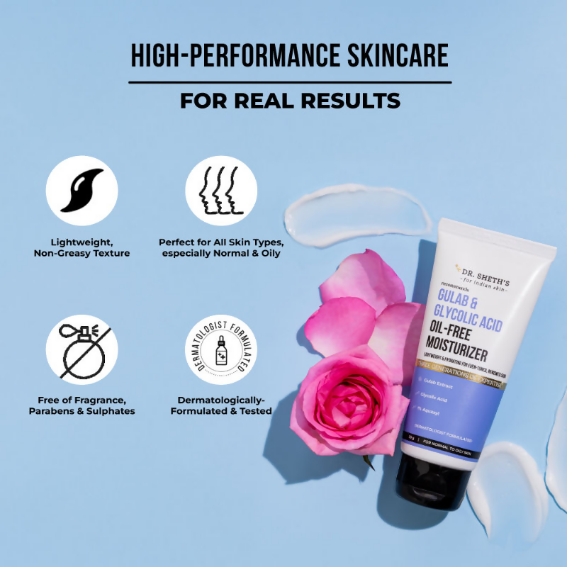 Dr. Sheth's Gulab & Glycolic Acid Oil-Free Moisturizer | Grocsy