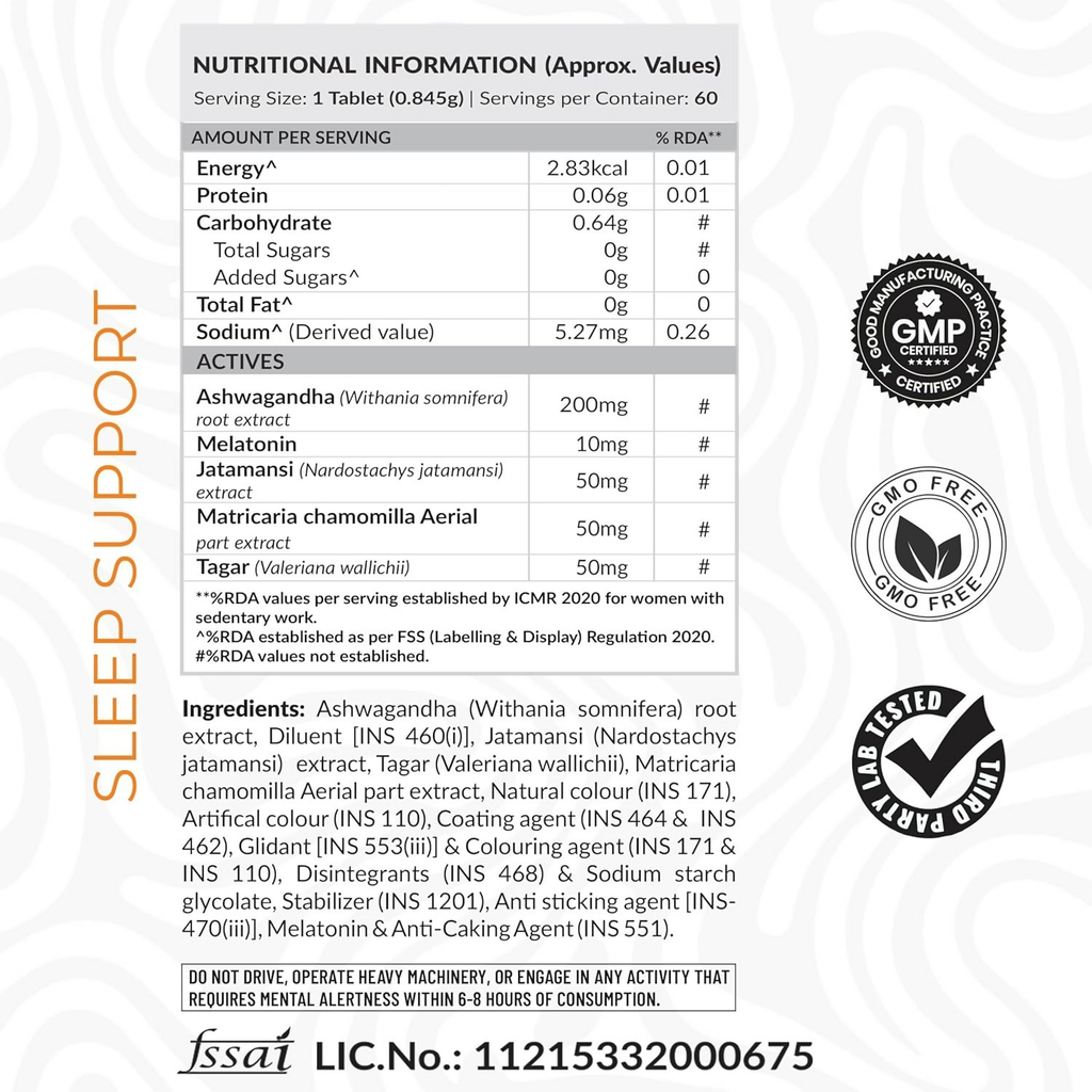 As-It-Is Atom Sleep Non-Addictive Sleep-Aid Veg Tablets | Grocsy