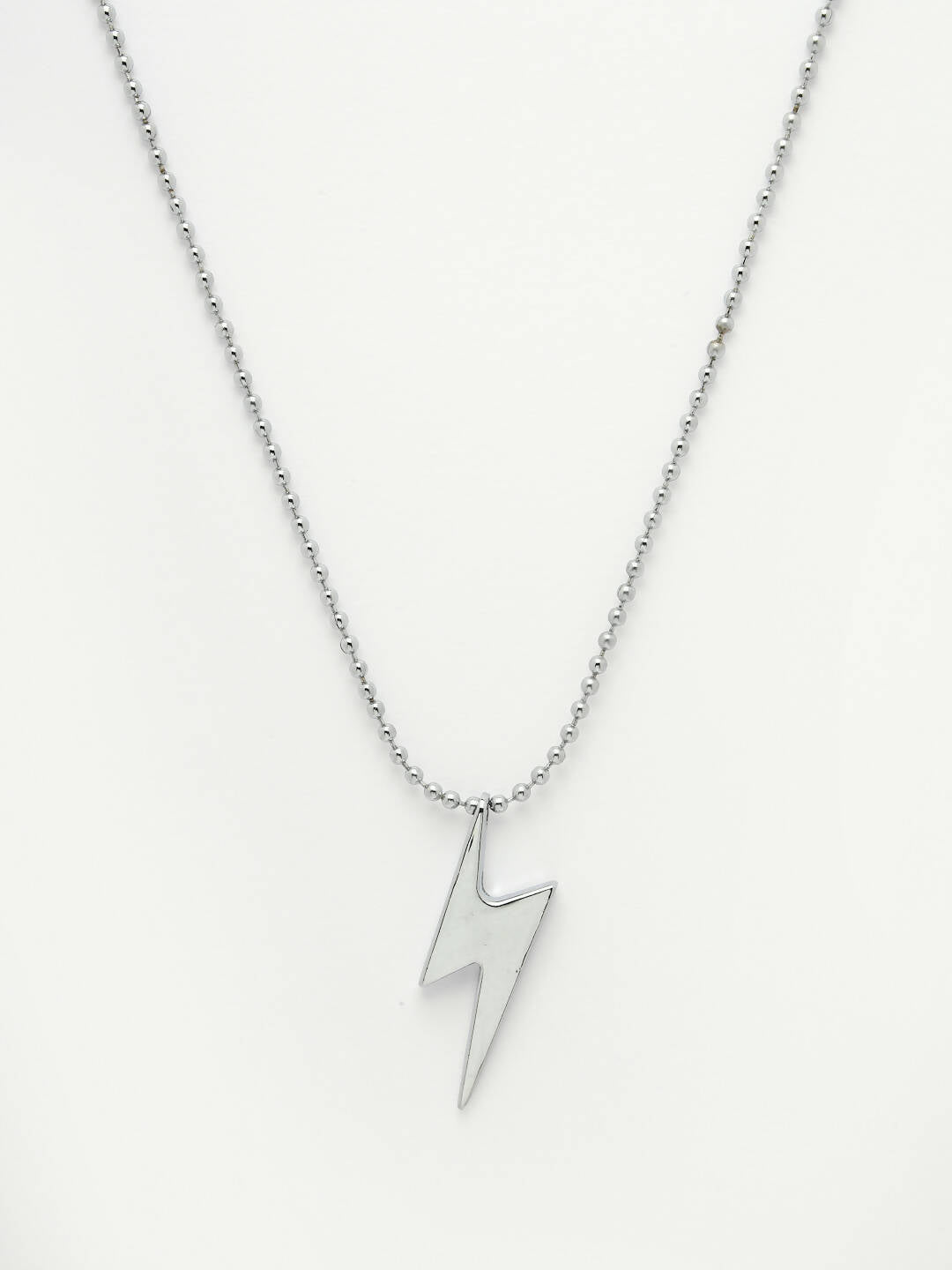 NVR Men Silver Plated Flash Pendent With Chain | Grocsy