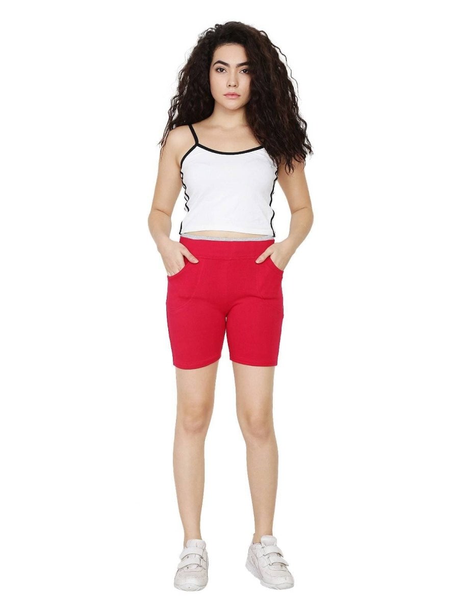 Asmaani Red Color Short Pant with Two Side Pockets | Grocsy