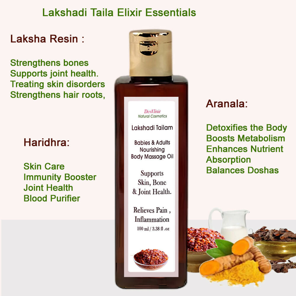 DevElixir Lakshadi Ayurvedic Baby Massage Oil | Grocsy