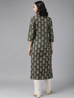 Yufta Green And off White Kurta And Palazzo Set | Grocsy