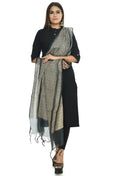 Mominos Fashion Moeza Handloom Cotton Grey Dupatta | Grocsy