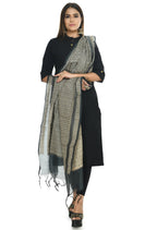 Mominos Fashion Moeza Handloom Cotton Grey Dupatta | Grocsy