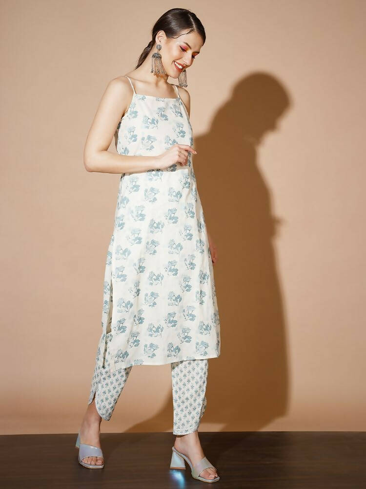 Myshka Women Multi-Floral Kurta & Trousers | Grocsy