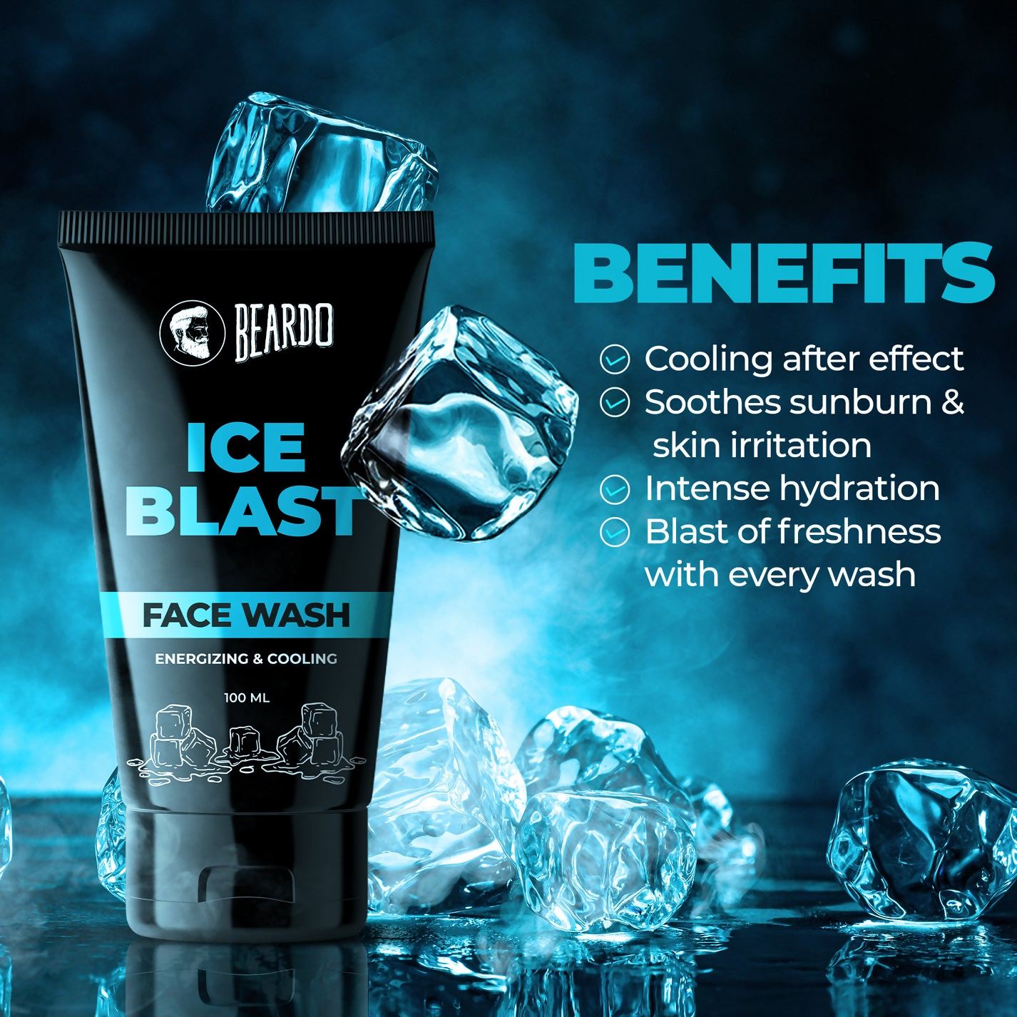 Beardo Ice Blast Face Wash | Grocsy