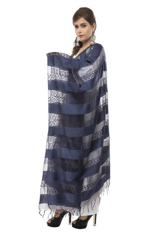 Mominos Fashion Moeza Cotton Payal Design Navy Blue Dupatta | Grocsy