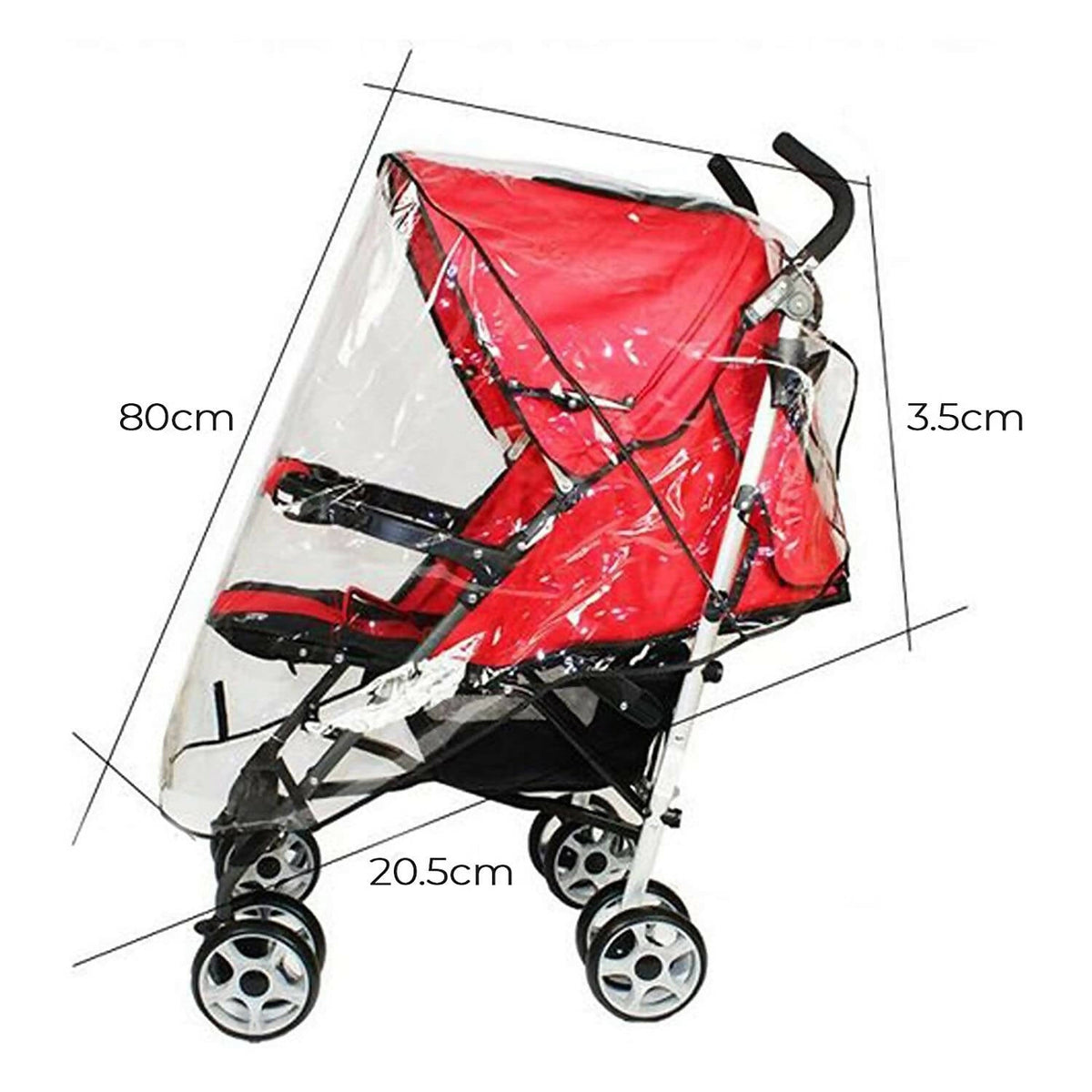 Safe-O-Kid Waterproof Transparent Rain Cum Shield Cover for Baby Pram & Strollers | Grocsy