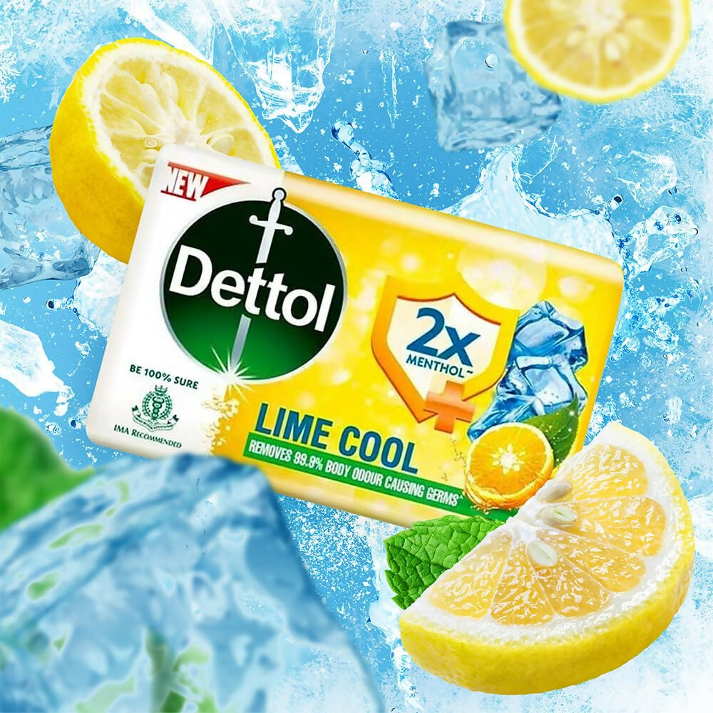 Dettol Lime Cool Bathing Soap Bar with 2x Menthol | Grocsy