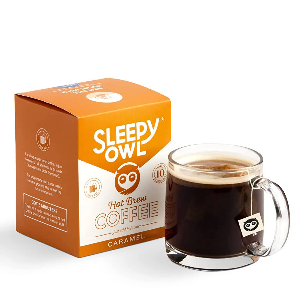 Sleepy Owl Coffee Hot Brew Caramel Bags | Grocsy