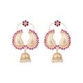 Nuyug 22K Gold Plated Pink Paisley Bloom Earrings | Grocsy